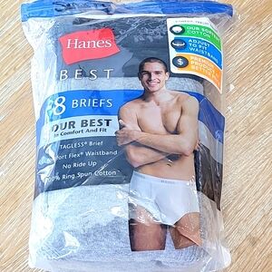 Hanes Men's Cotton Briefs 8 Pack GRAY & BLACK  Tagless Size Small NWT